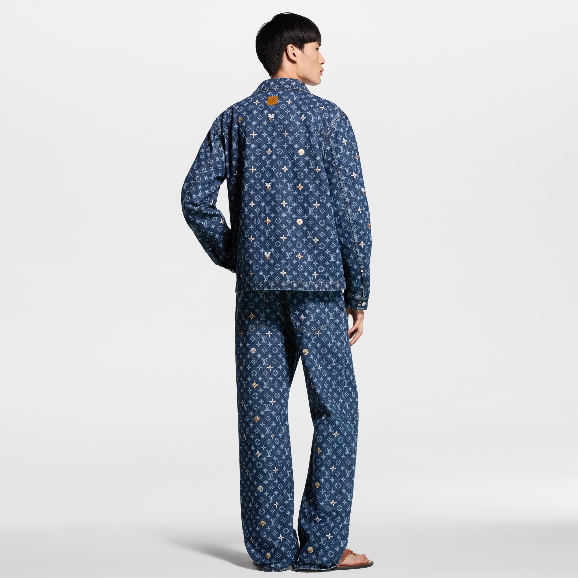Monogram Embroidered Denim Overshirt - Men - Ready-to-Wear | LOUIS